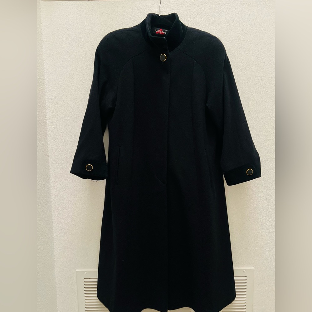 Vintage Alorna Black Wool Coat